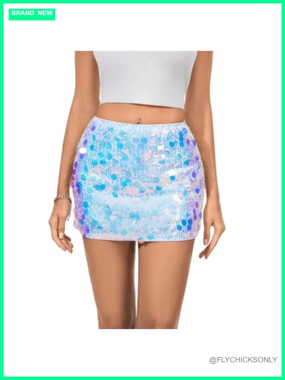 Sparkly Sequin Stretchy Bodycon Mini Skirt for Night Out Party